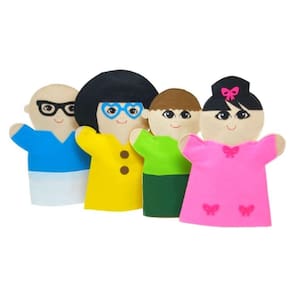 Fantoche - Feltro - Família Branca - Kits E Gifts