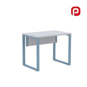 Mesa para Escritório Industrial 90cm Pe25 Cinza/Azul Dali