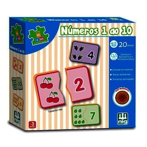 Números 1 Ao 10 Em Madeira 20 Peças Pedagógico Nig