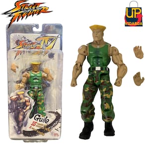 Boneco Street Fighter Guile Verde premium de 18cm action figure