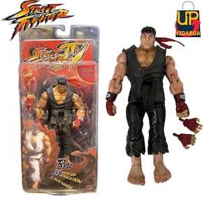 Bonecos Street Fighter Ryu Preto premium de 18cm action figure