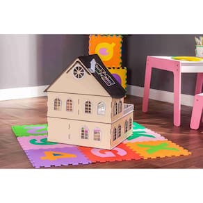 Casinha de bonecas Cindy Crem - MDF 3mm - 42x42x52cm