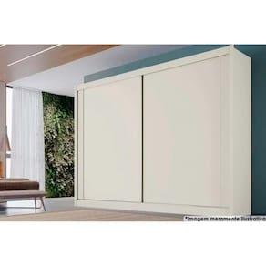 Guarda Roupa Casal 2 Portas de Correr e 4 Gavetas Creta Amêndoa/Off White - Europa