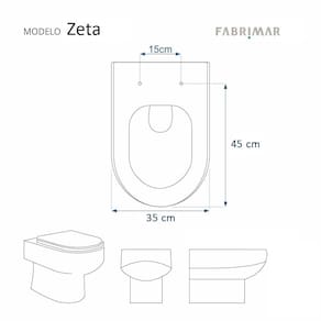Assento Sanitario Poliester Zeta Branco para vaso Fabrimar
