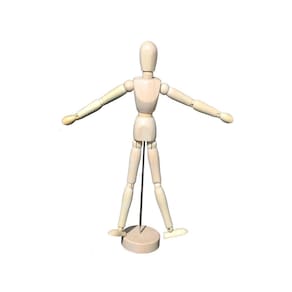 Boneco Articulado Em Madeira Manequim Com 30Cm