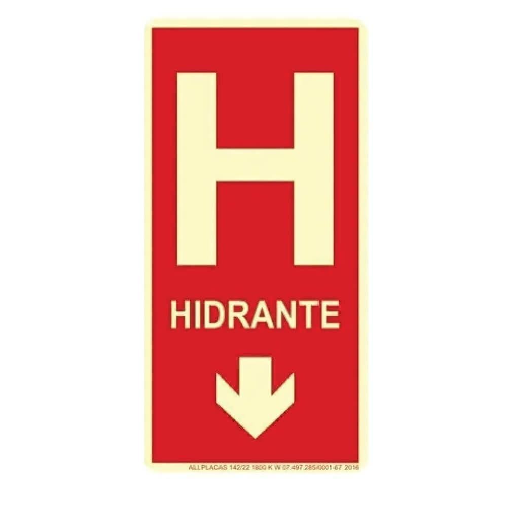 Placa E8 Sinalização Hidrante 10cm X 20cm