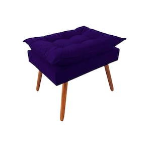 Puff Opala Premium Almofadada para Decoracao Sala de Estar Veludo Azul Marinho