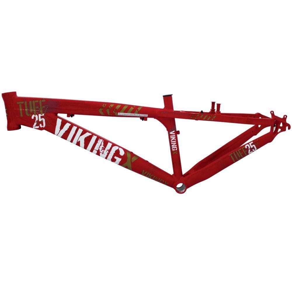 Quadro Alumínio Dirt Jump Aro 26 Vermelho Vikingx Tuff25