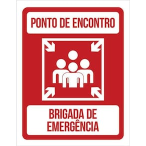 Kit 5 Placas De Ponto Encontro Brigada 36X46