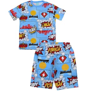 Conjunto Pijama Verão Juvenil Kyly Estampado Azul Divertido