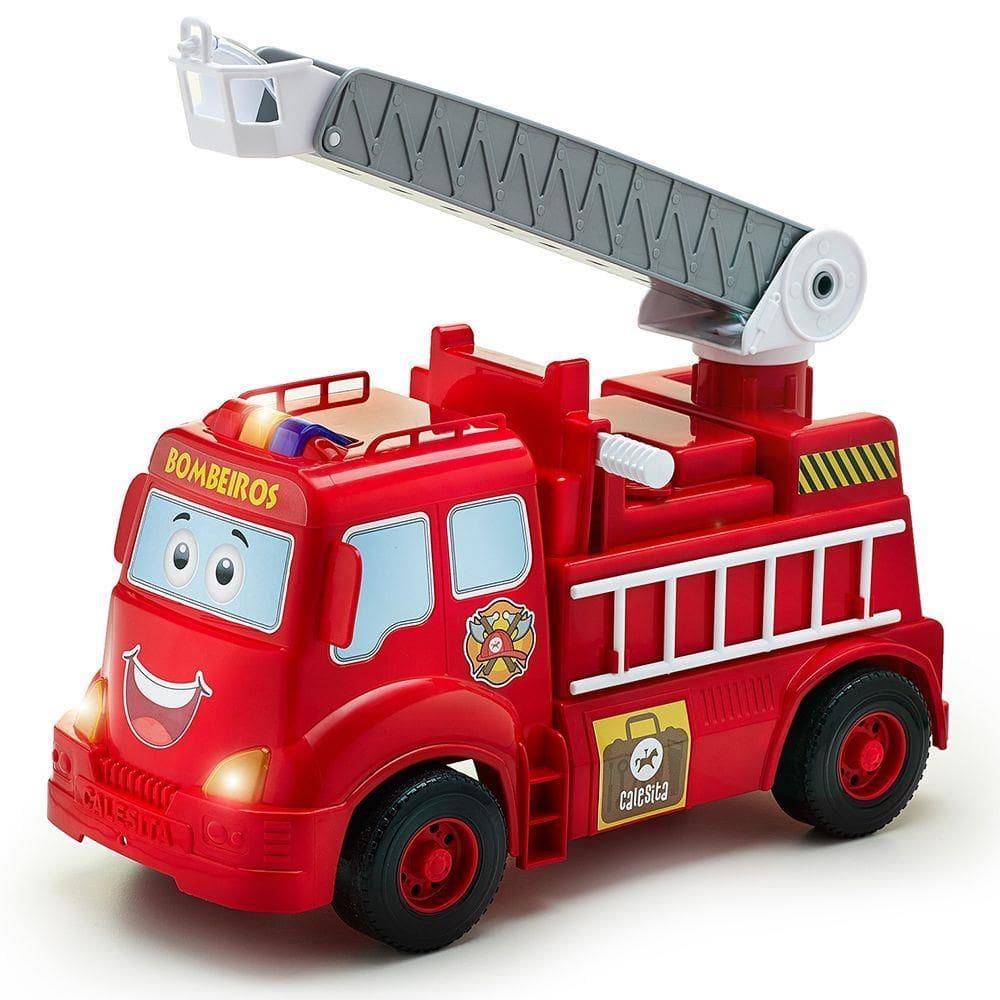 Carrinho Caminhão Bombeiros em Ação Vermelho 408 Calesita