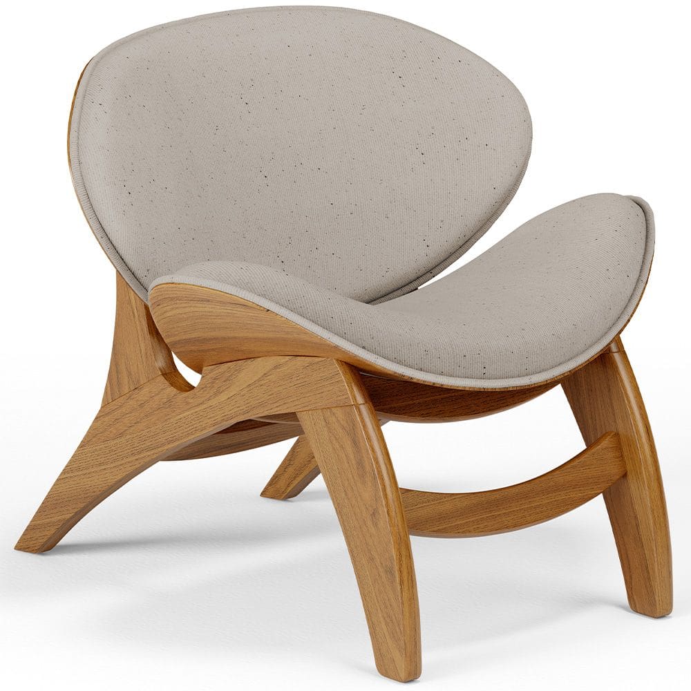 Poltrona Decorativa Orgânica Sala Living Kadosh L02 Linho Bege - Lyam Decor