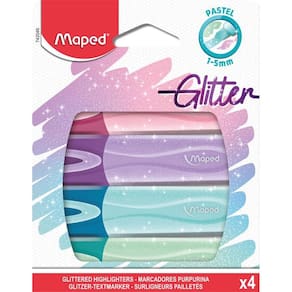 Marca Texto com Glitter Maped Pastel 4 Unidades