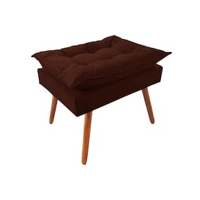 Puff Opala Premium Almofadada para Decoracao Sala de Estar Veludo Marrom