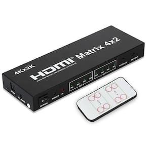 Matrix Hdmi 4X2 Switch Splitter 1080P 4K 3D Com Controle