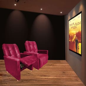 kit Duas Poltronas Reclinavel Pra Sala de Cinema Premium Vermelho