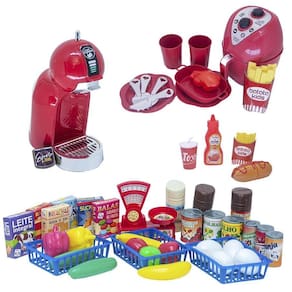 Kit Chef Brinquedo Comidinhas Eletro Mercado Completo 51Pç