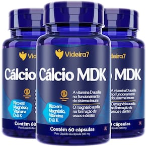 Kit 3 Calcio Mdk Magnésio Vitamina D Vitamina K 3X60 Cápsulas - Videira 7