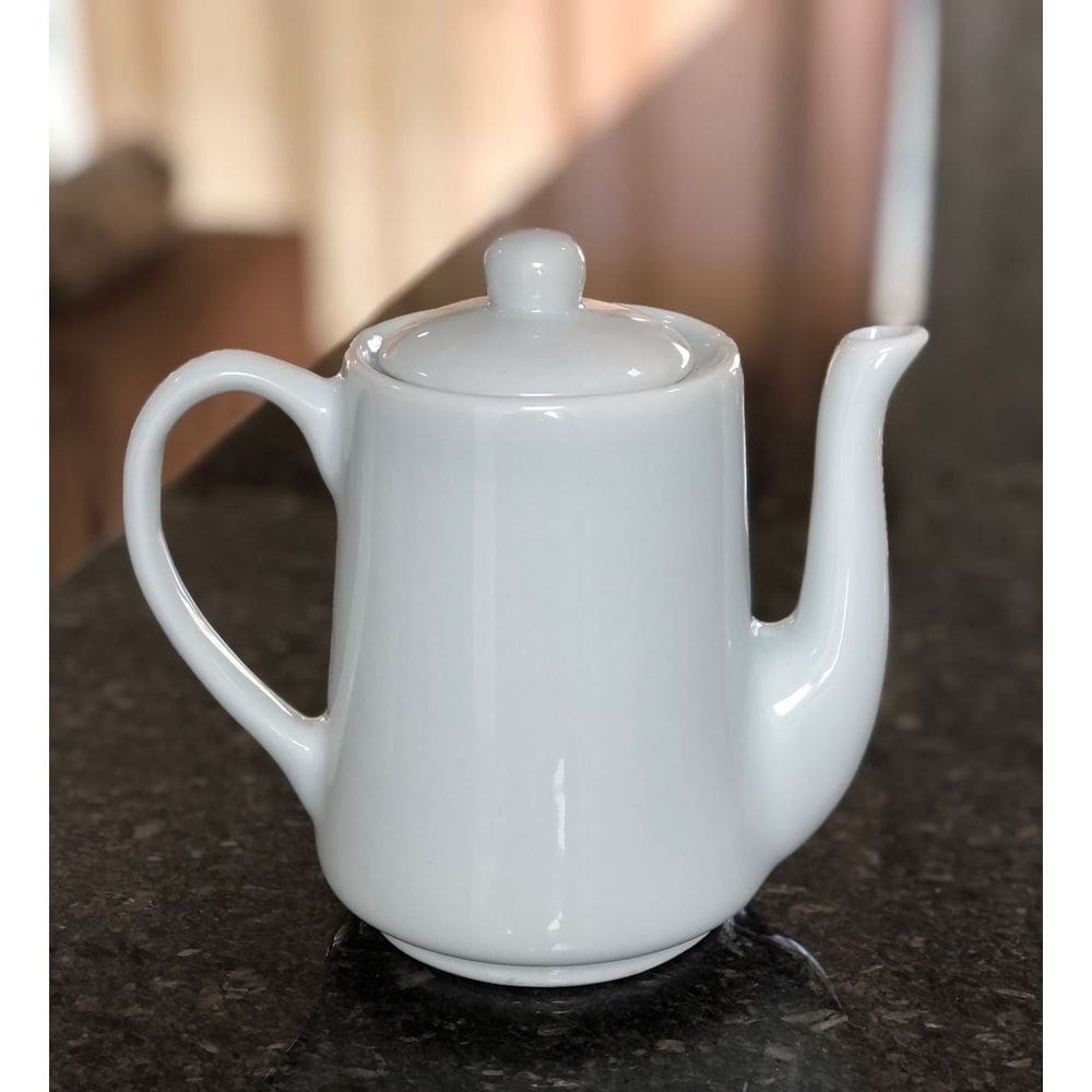 Bule Alto Bico Longo Café, Chá, Leite 1L - Porcelana Branca