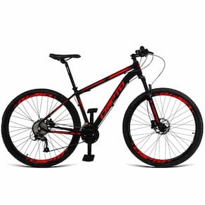 Bicicleta Aro 29 Cripto 21 Marchas Freios Disco C/ Suspensão - Preto/vermelho - 21" Preto/vermelho