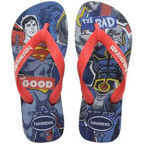 Sandália Infantil Havaianas Kids Heróis DC - Azul e Vermelho