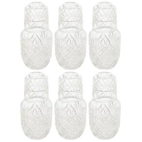 Kit 6 Moringas Garrafas de Vidro 500ml Lyor Água Suco Drinks Whisky com Tampa Copo