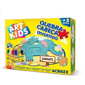 Kit Quebra Cabeça Divertido Elefante Acriloex