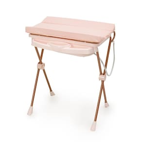 Banheira de Bebê Plástica Galzerano Classic 7045 com Trocador e Suporte Rosê