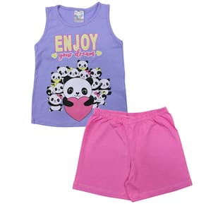 Pijama Verão Regata Menina Ursinhos Panda Infantil