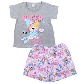 Pijama Menina Cachorrinho Sono Estampado Verão