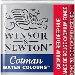 Aquarela Winsor & Newton Cotman Pastilha 098 Cadmium Red Deep Hue 0301098