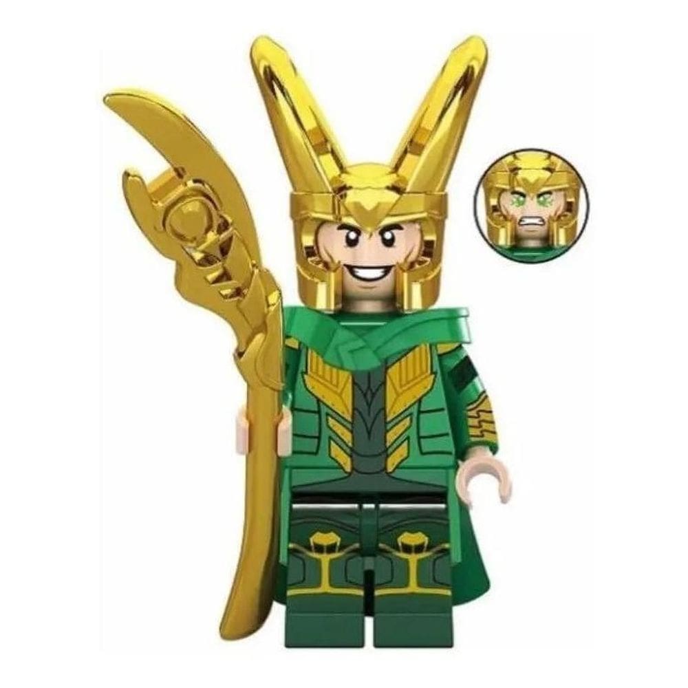 Bloco Loki Thor Capacete Ouro Brilhante
