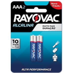 Pilha Rayovac Alcalina Palito com 2