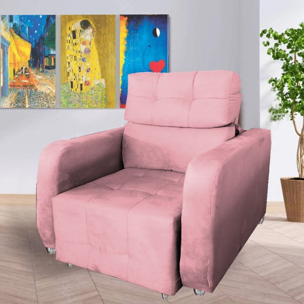 Poltrona Retratil e Reclinavel Safira Rosa