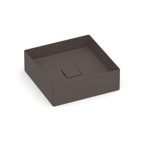 Cuba de Apoio Quadrada Sem Mesa Terra T4 Café Roca 35x35cm