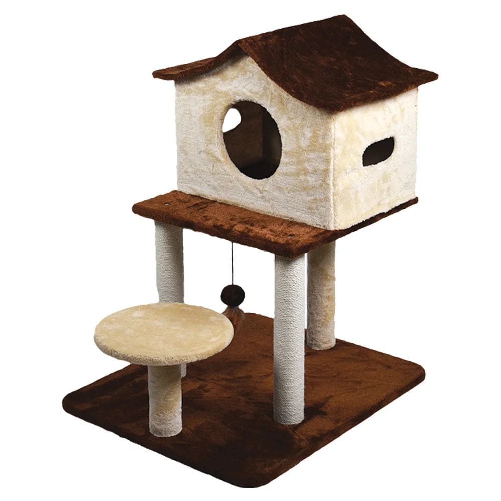 Arranhador Para Gatos Casinha Funny Com Brinquedo E Sisal