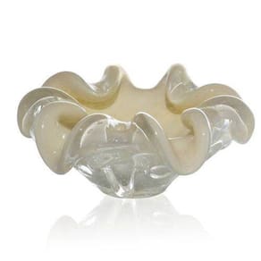 Vaso Murano Centro de Mesa São Marcos Pérola 10x23cm
