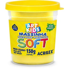 Massa Para Modelar Soft 150G Amarelo Limão Base De Amido