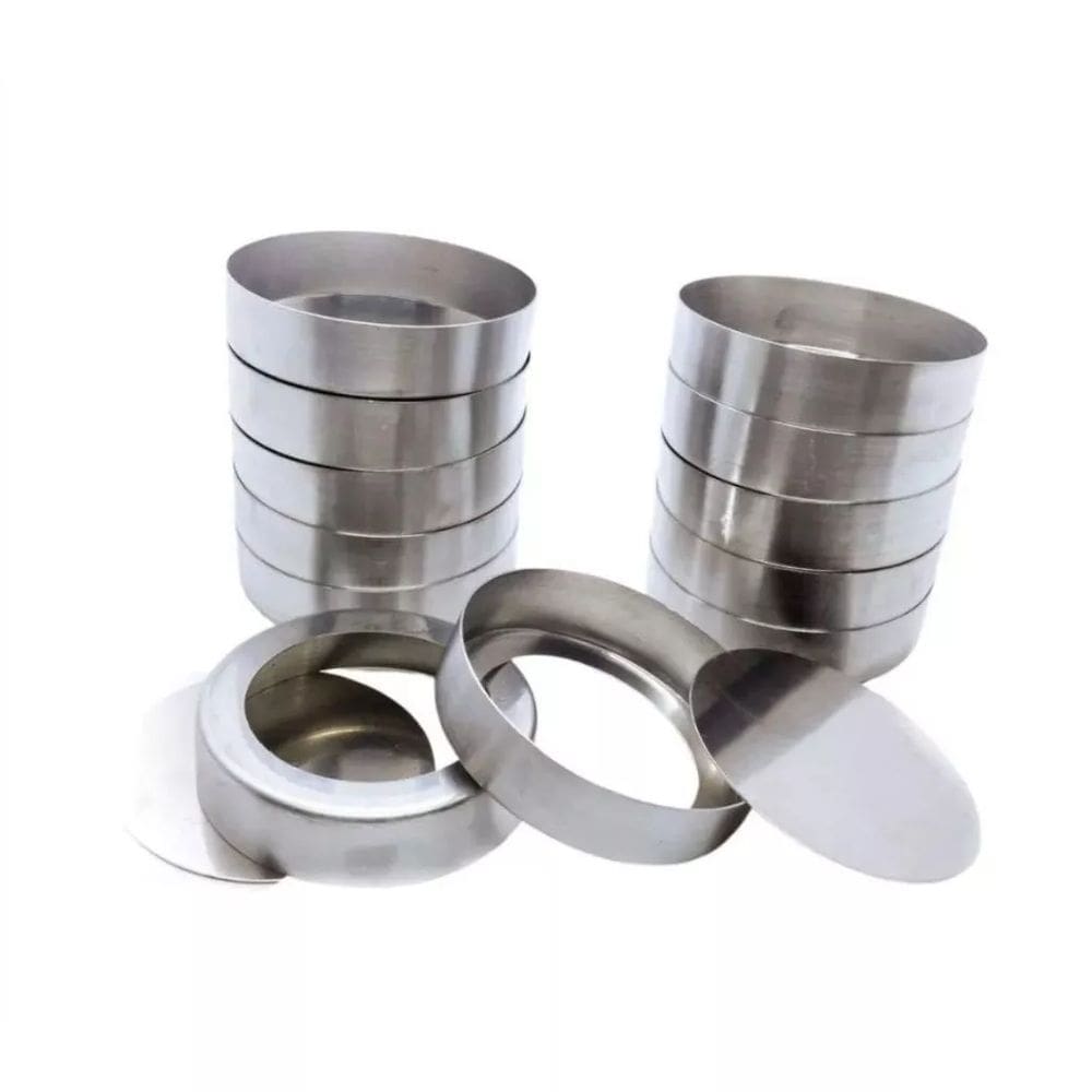 Kit Forma Para Quiche 10x3cm Com 12 Peças Em Aluminio Fundo Falso
