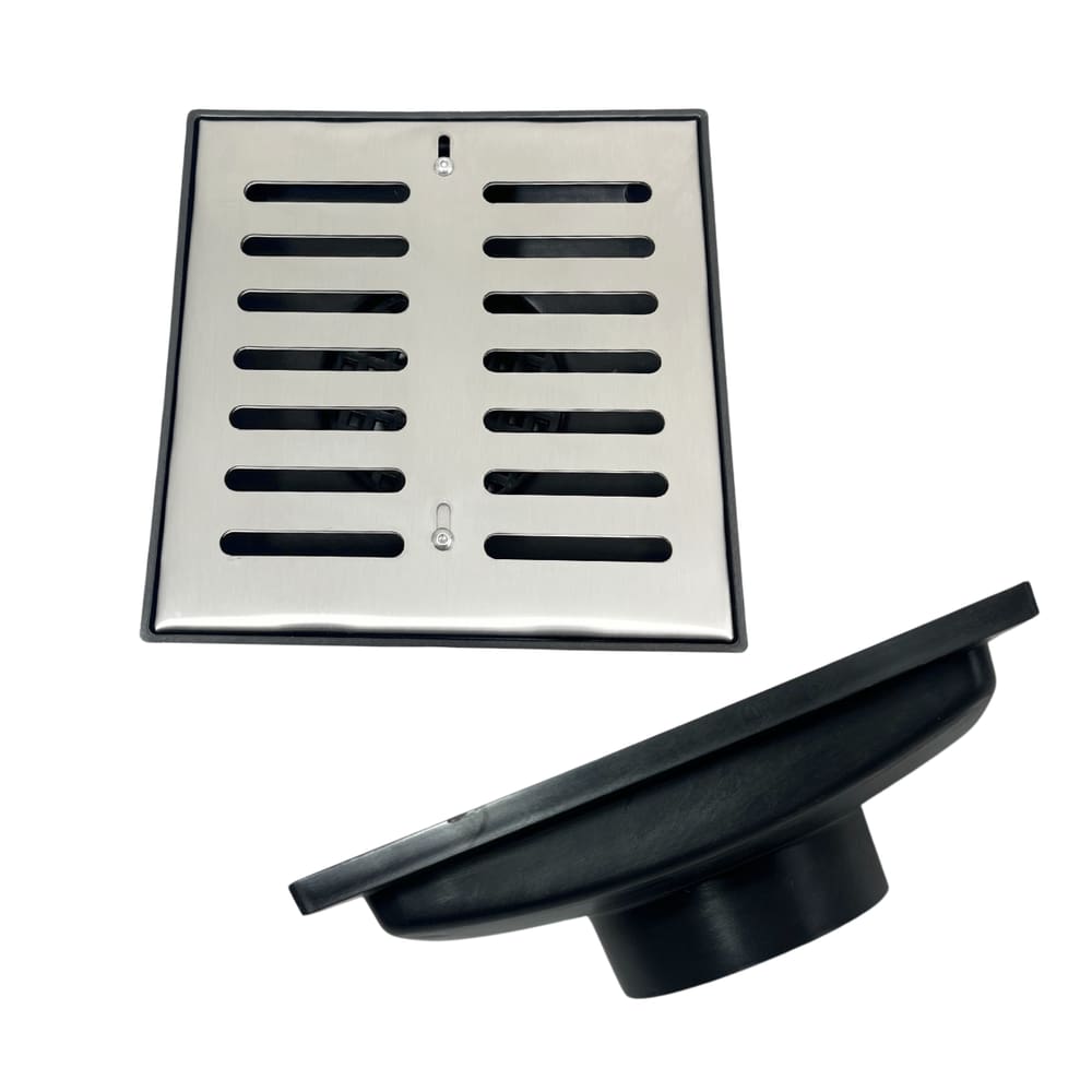 Ralo Quintal 20x20 Inox Abre Fecha Coletor Saída Baixa 100mm