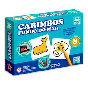 Brinquedo Educativo Carimbos Fundo Do Mar Com Giz De Cera