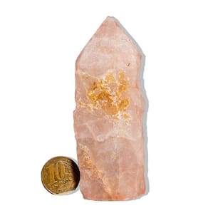 01 Cristal Rosa Pedra Pé e Bico Serrado 115g 9cm Tipo B