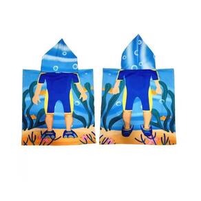 Poncho Toalha De Praia Infantil Com Capuz Mergulhador