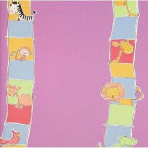 Papel de Parede Safari Friends Infantil Colorido SF6211