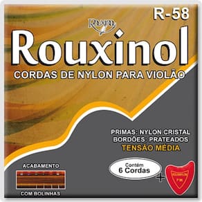 Enc.Violao Nylon Cristal/Prateada-Media Tensao-C/Bolinha