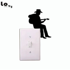 Kit 2 Adesivos Interruptor Infantil Musica Cowboy Violão