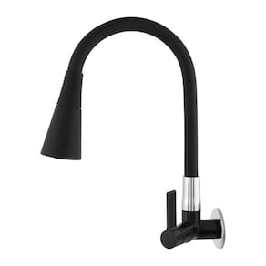 Torneira Parede Gourmet Cozinha Abs Flexível Cone Preta 1/4V