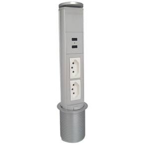 Mini Totem De Mesa Manual 2Ele Nbr 10A + 2Usb - Branco