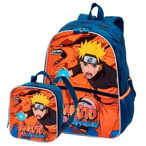 Mochila Costas + Lancheira Térmica Naruto Shippuden Kurama