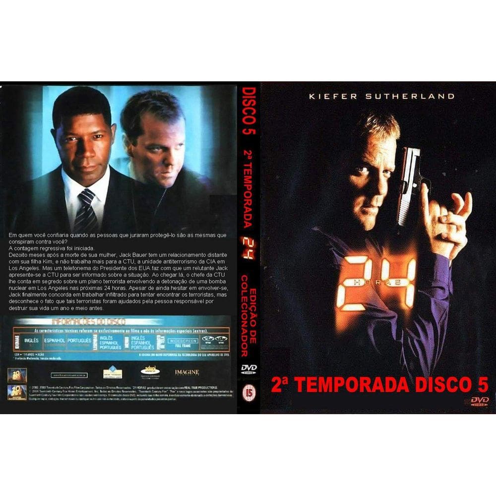 DVD 24 Horas - Temporada 1 - Jack Bauer - 24 Epis.